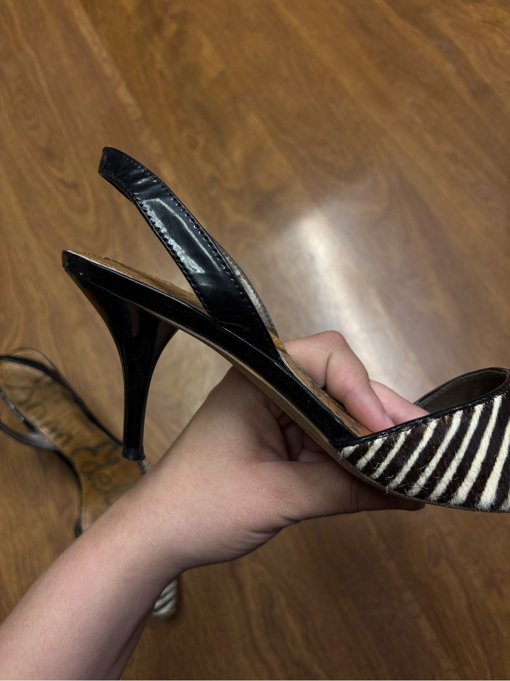 Sam Edelman Orly Heels Black/White Zebra Print | size 8 - Picture 6 of 6